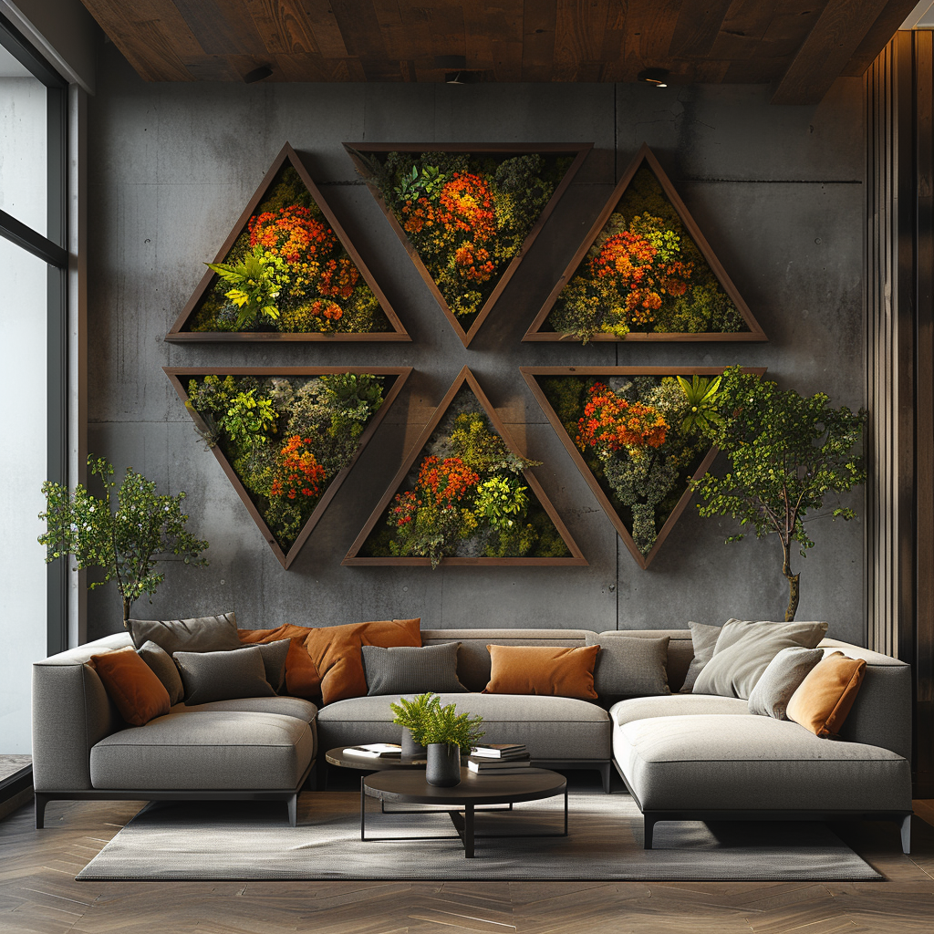 Preserved Nature in Triangular Wood Frames